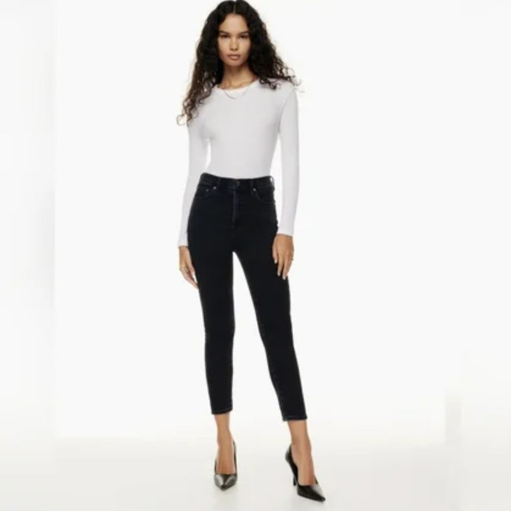 Denim Forum High Rise Jeans in Black
